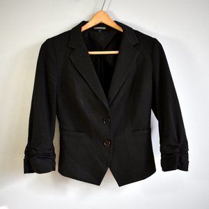 Express Black Ruche Wrist Blazer